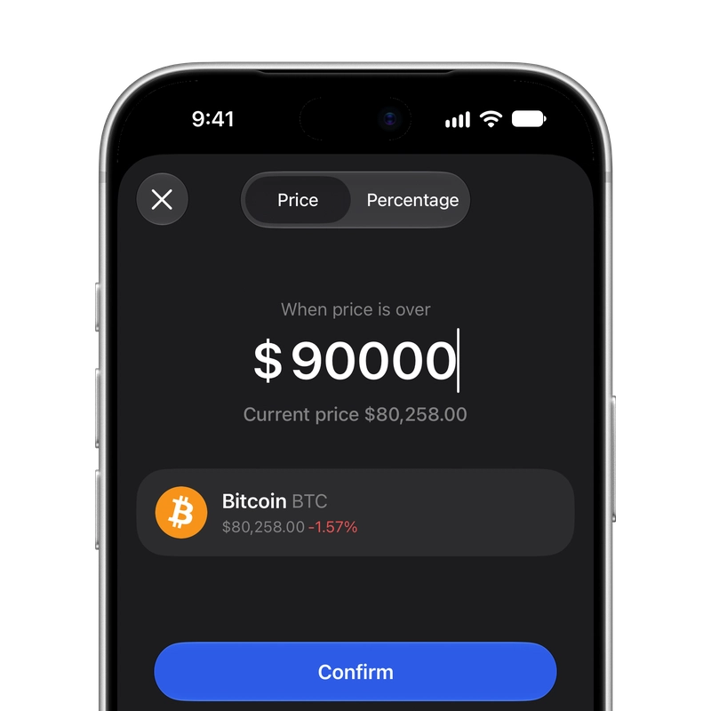 Définir des alertes de prix - Gem Wallet