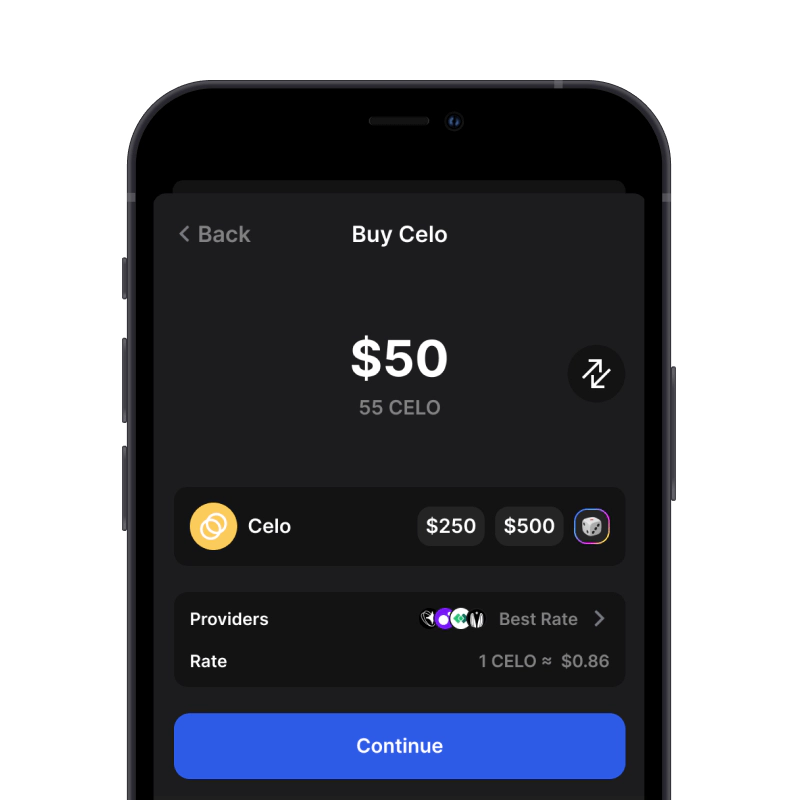 Buy Celo (CELO) with credit card using gem wallet