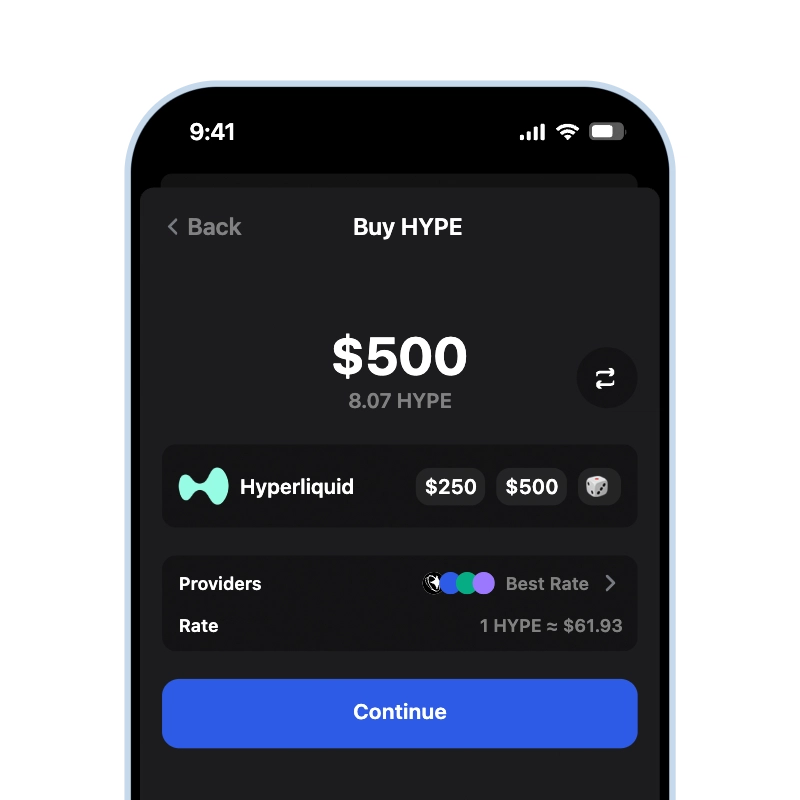 buy Hyperliquid with credit card