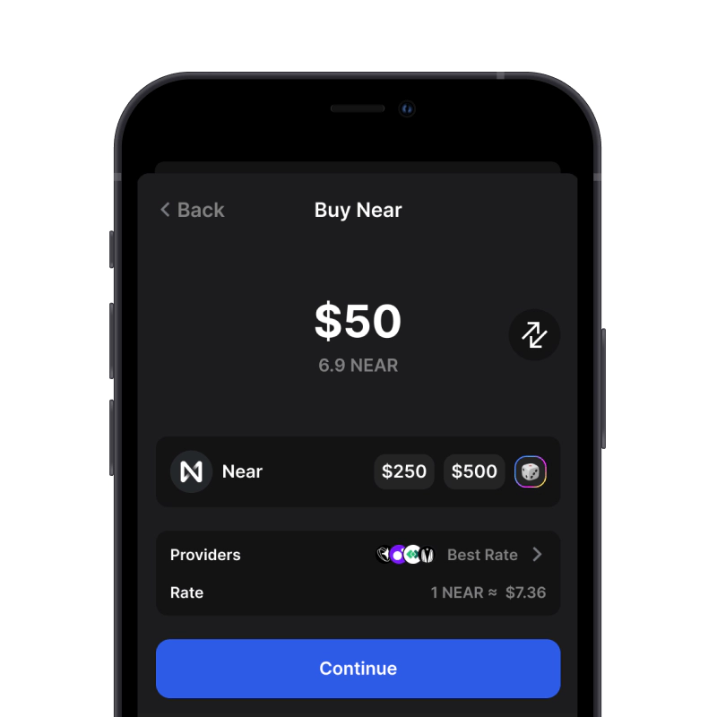 Buy Near (NEAR) with credit card using gem wallet