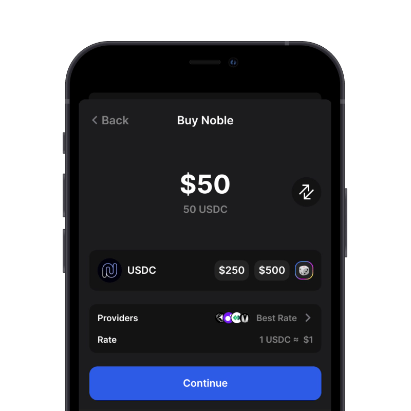 Buy Noble (NBL) with credit card using gem wallet