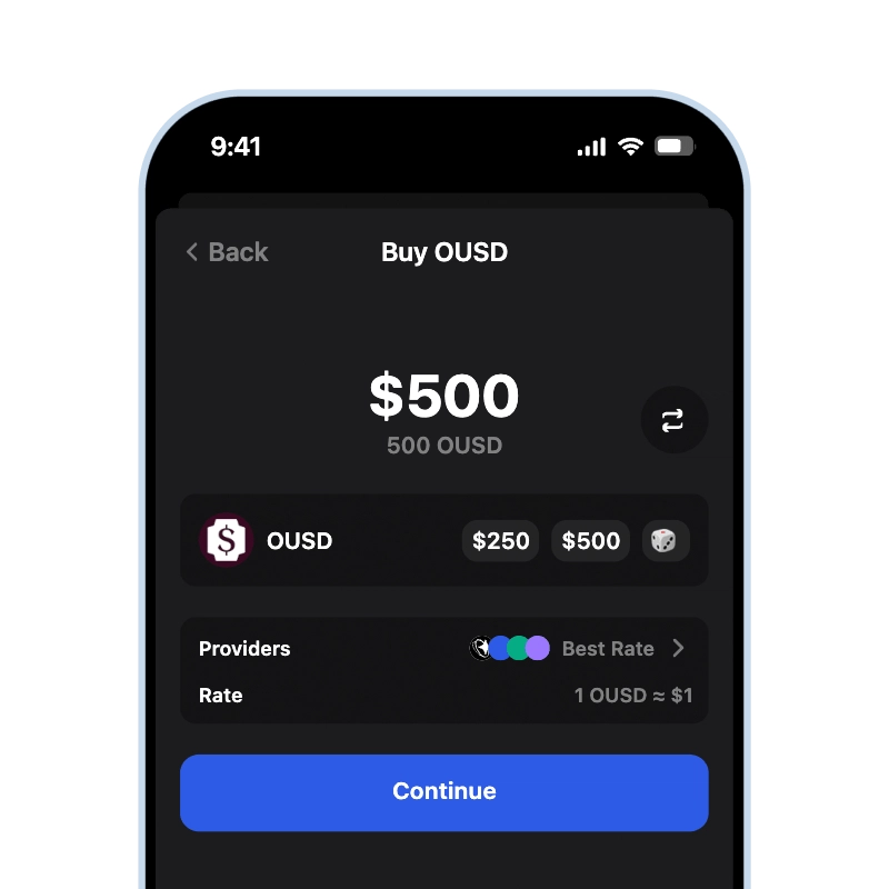 Buy Open USD (OUSD) (OUSD) with credit card using gem wallet