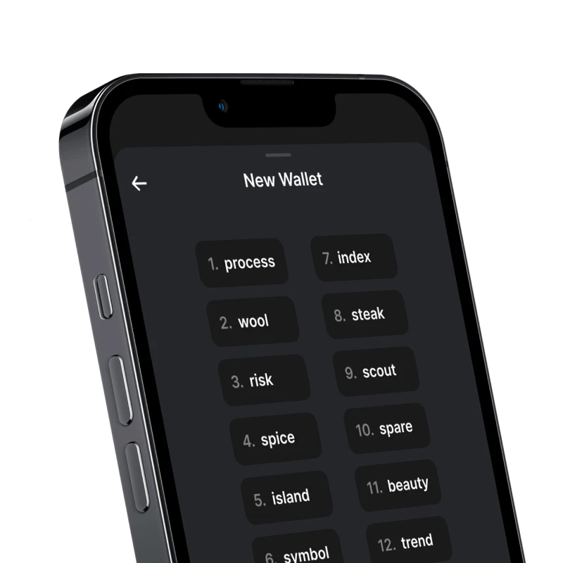 Create new cryptocurrency wallet with secure seed phrase backup in Gem Wallet