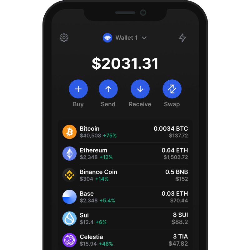 Gem Wallet wallet view