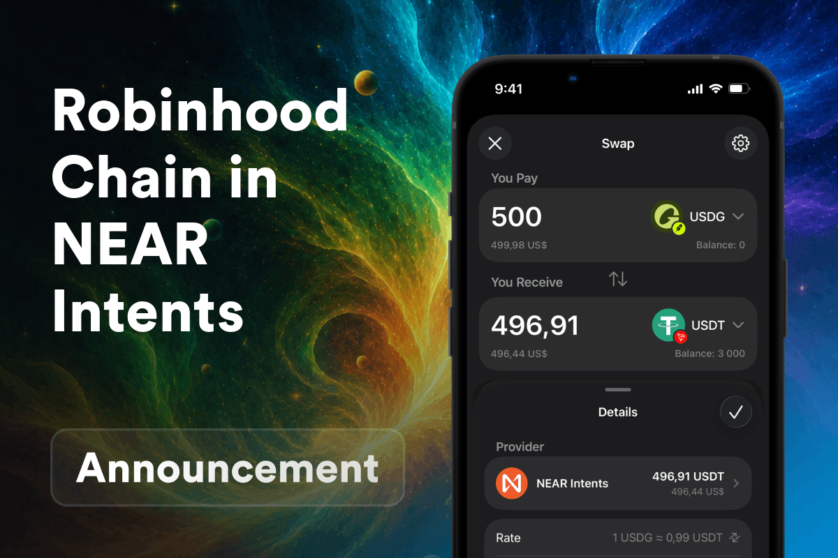 Gem Wallet Adds Robinhood Chain to NEAR Intents: Swap ETH and USDG Across Chains