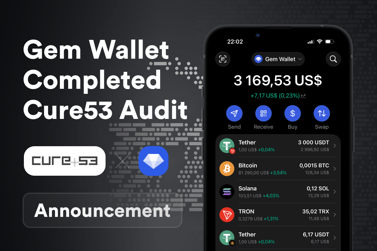 Gem Wallet ने Cure53 सुरक्षा ऑडिट पूरा किया