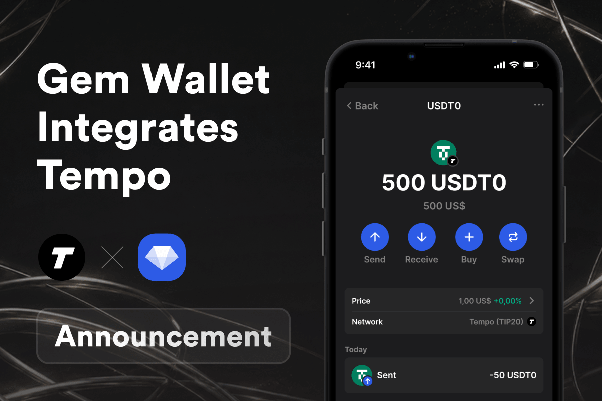 Gem Wallet Integrates Tempo: Stripe's Blockchain for Payments and Stablecoins