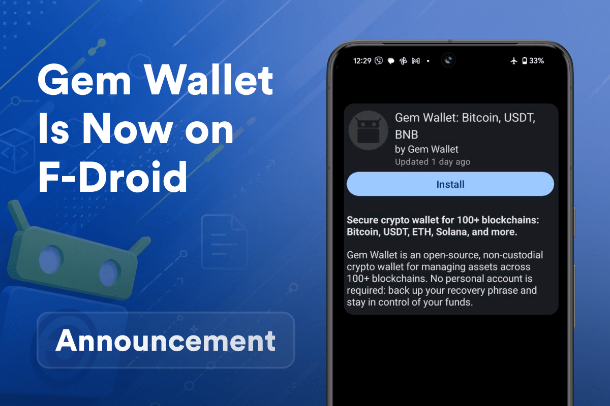 Gem Wallet Is Now on F-Droid: The Open-Source Crypto Wallet, No Google Needed
