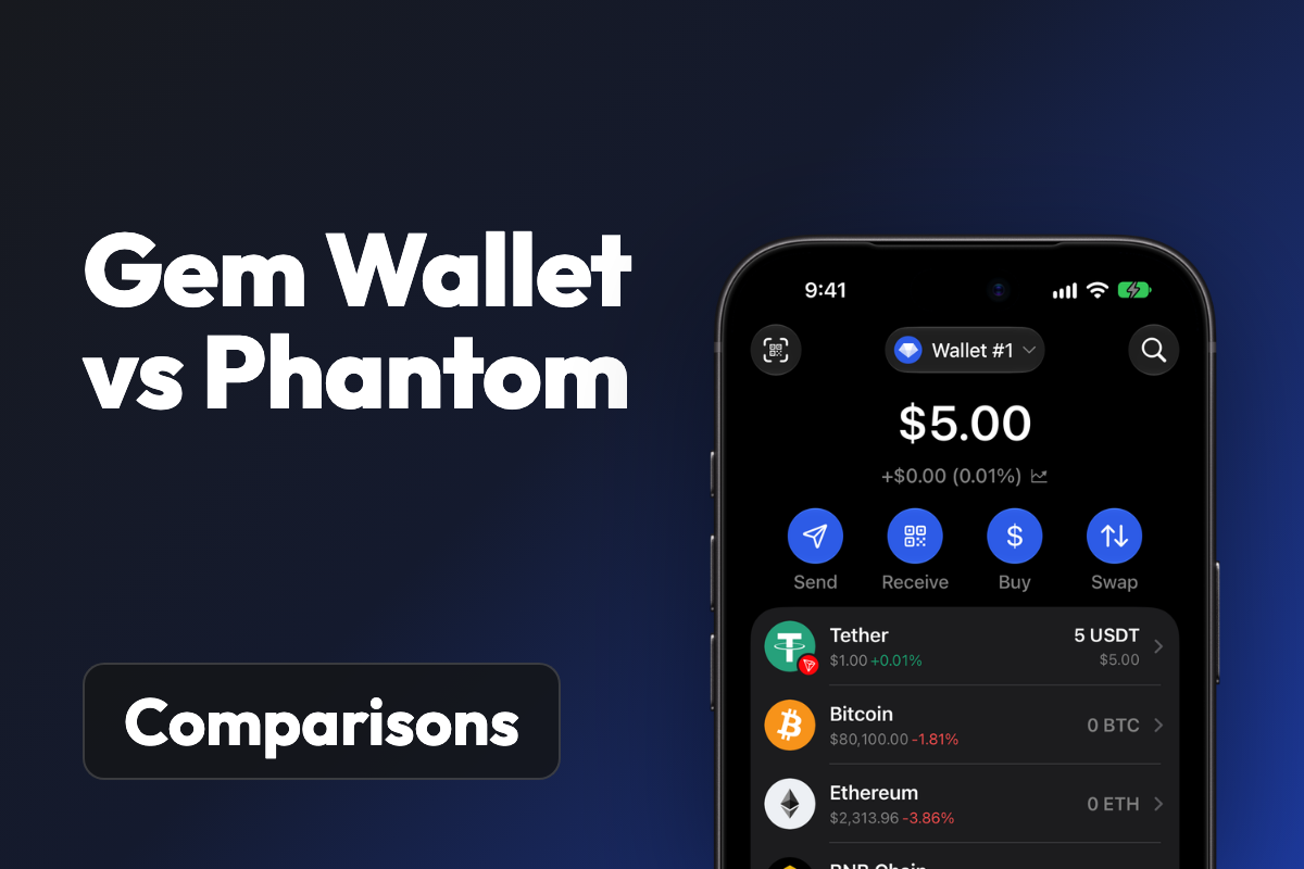 Gem Wallet 与 Phantom 对比（2026）：Solana、网络、费用与安全性