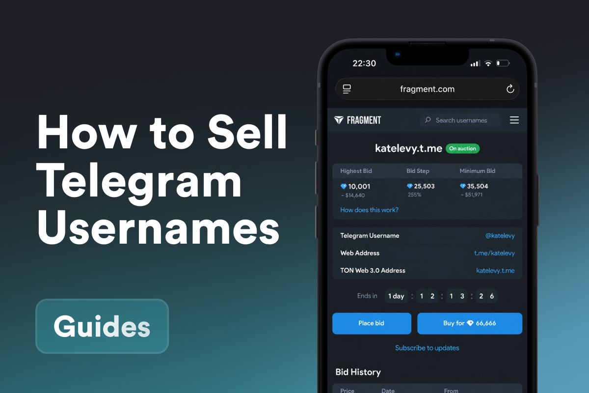 Comment vendre un pseudo Telegram sous forme de NFT
