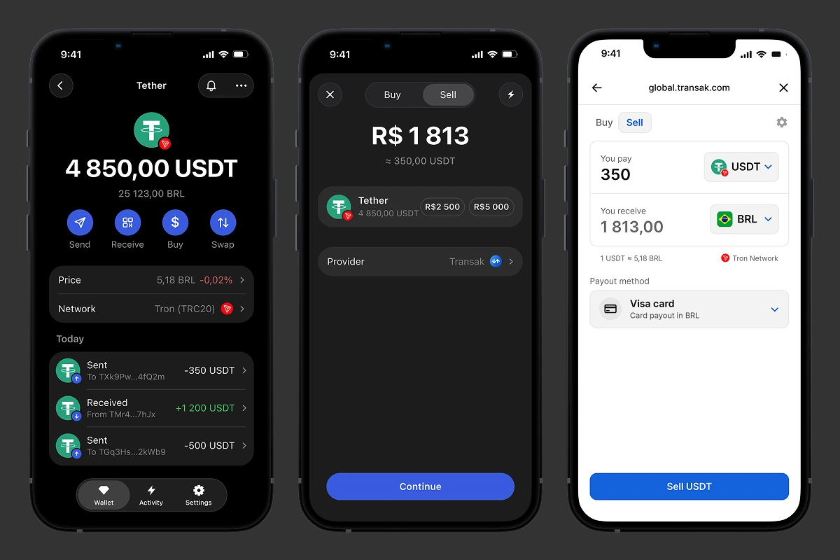 Vendita di USDT in Gem Wallet