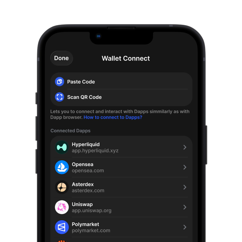 Gem Wallet DApps wallet connection