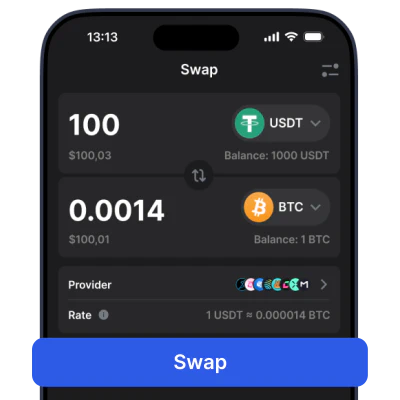 Gem Wallet cryptocurrency exchange and cross-chain swap interface