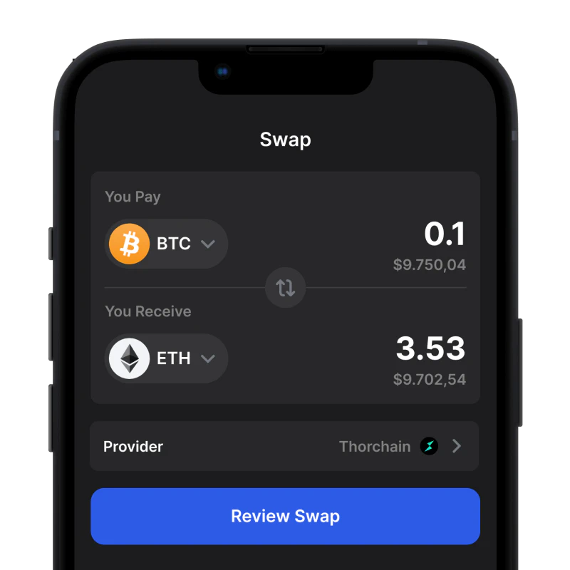 Gem Wallet cryptocurrency exchange and cross-chain swap interface